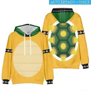 Unbrand New Mario Bowser hooded sweatshirt hoodie cos suit loose coat short-sleeved cat ears Hoodie 20 2XS