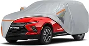 Car Cover for 2019-2025 Chevy Blazer, Waterproof Custom-fit All Weather Sun Rain UV Dust Snow Protection Outdoor Blazer Full Car Cover with Door Zipper and Cotton Lining-Grey