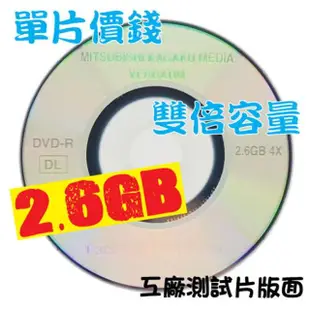 【Verbatim】8CM DVD-R DL 4X 2.6GB工廠測試片 小光碟(30片)