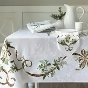 Engineered Printed Jacquard Fabric 60" x 84" Rectangular Merry Ribbons
