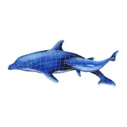 Dolphin Pair Ceramic Swimming Pool Mosaic