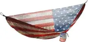 TWISTED ROOT Design US USA American Wood Flag Print Hammock Camping + Stuff Sack
