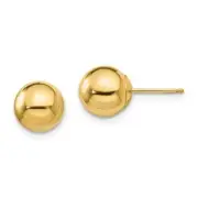 *BRAND NEW* 14k Yellow Gold Madi K Polished 8mm Ball Post Earrings SE105