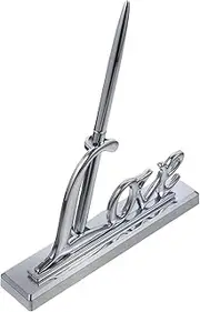 Operitacx Pcs Wedding Pen Holder Set Plated Metal Signing Pen Holder Love Motif for Guest Signatures Engagement Special Occasions