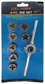 8 pc Thread Die Set and Tap Wrench Handle Cutting Tool METRIC