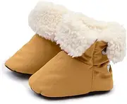 [7 A.M.] 7AM Enfant Unisex Water Repellent Baby Booties with Vegan Sherpa Lining, Newborn Essentials