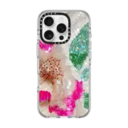 iPhone 16 Pro Clear Case MagSafe Compatible Vintage Sequin Floral