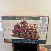 Plaid Tidings Cracker Barrel Christmas Cannonball Train Animated & Lighted NIB
