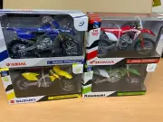 NewRay 1:12 Die-Cast Motocross MX Toy Model Bikes Kawasaki Honda Yamaha Suzuki