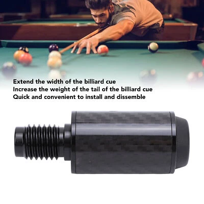 Pool Extension 2 Inch Carbon Fiber Billiard Stick Extender With Bumper MN