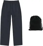 [Hanes] EcoSmart Boys' Sweatpants with Open-Leg Design, Durable Cotton-Blend, Includes Pouch