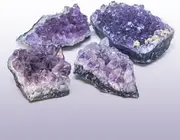 4 x Cluster Natural Amethyst Gemstone Crystal Quartz Healing Stone