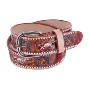 New CTM Boys Cowboy Print Embossed Belt