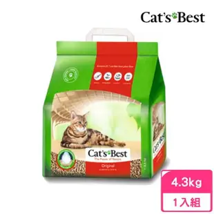 【CAT’S BEST 凱優】經典凝結木屑砂（紅標凝結型）10L/4.3kg(貓砂、木屑砂)