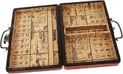 Toyvian Traditional Chinese Mahjong Box Vintage Storage Container with Handle for Mahjong Tiles Capacity Outdoor Games and Storage