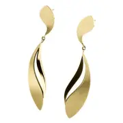 Ernstes Design Earrings E671 Stainless Steel Matte Gold Plated Pendant