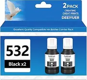 532 Ink Refill Bottles ET-M1170 ET-M2170 ET-M3170 Replacement for Epson 532 Black Ink High Capacity Compatible for EcoTank Pro ET M1170 ET M2170 ET M3170 Workforce ST-M1000 ST-M3000 ETM1170 ETM2170