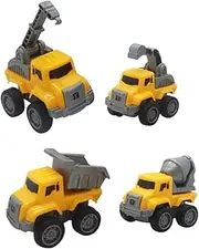 Abaodam 4pcs Pull Back Friction Construction Truck Toy for Boys and Girls Safe and Fun Car Toy for Toddlers Creative Play and Motor Skill Development