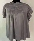 JOIE - Pleated Top with Flutter Sleeves Lavender Gray Sz L NWT