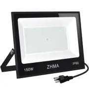 150W LED Flood Light Outdoor,12000lm LED Work Lights with Plug,IP66 Waterproo...