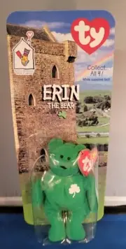 Erin The Bear 1997 McDonald's TY Beanie Baby With Rare 1993/ Oakbrook Tag...