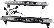Brilluxa 1 Pair Fog Lights with DRL Turn Signal Full Kit Car Daytime Running Light Turn Signal White Amber DRL LED Fog Lamp for Q7 06‑09