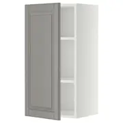 METOD wall cabinet with shelves, white/Bodbyn grey, 40x37x80 cm