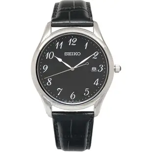 SEIKO 精工表 SUR305P1手錶 藍寶石鏡面 數字黑面 日期 黑色壓紋皮帶 男錶 【錶飾精品】