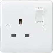 Knightsbridge CU7000 Curved Edge 13 A 1 Gang DP Switched Socket, White