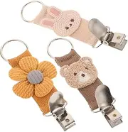 WOFASHPURET Travel Hat Storage Holder Clip 3pcs Bunny Flower Bear Hat Carrier Sun Hat Clip for Boys and Girls Anti-Loss Glove Clip for Outdoor Activities