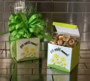 Get Well Soon Reeses Mini Peanut Butter Cups Gift Basket-Box With Green Bow