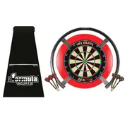 Target Darts OMNI TEX PRO Dart Board, Red Surround, Dart Mat + Darts