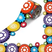 Outus 68 ft Gears Bulletin Board Borders Engineering Science Classroom Decor for Bulletin Board Rolled Border Trim for Back to School Classroom Chalkboard Office Home Decorations
