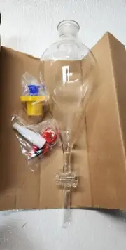Kimble 29049F-500 KIMAX 500mL Squibb Pear-Shaped Separatory Funnel Stopcock