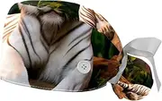 [YTYVAGT] 2-Pc,Gourd-Shaped Working Cap,Fisherman Hat with Buttons and Cotton Sweatband,Jungle Animal Tiger Pattern