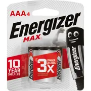 Energizer Max Aaa Battery 4 Pack