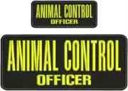 Animal Control Officer EMBROIDERY PATCH 10X4 & 5X2 HOOK ON BACK Black/Yellow