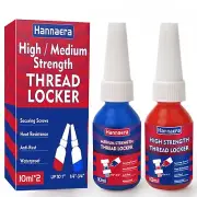 ThreadLocker Blue and Red Thread Lock Medium and High Strength Lock & Seal Nu