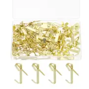 120 Pcs Picture Hangers, 30lb Picture Hooks(60 Hangers + 60 Nails), Gold