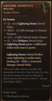 DIABLO 4SEASON 8‍‍‍‍‍‍Unique Items‍ ‍‍‍Unsung Ascetic's Wraps