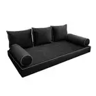 COVER ONLY Model V3 Twin-XL Velvet Contrast Indoor Daybed Mattress Cushion AD350