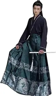 [IDZNFNFX] Vintage Hanfu Horse Face Skirt Chinese Traditional Hanfu Set for Men's Cosplay, Stage, Photography