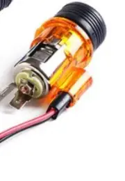12V Car-Motorcycle-Boat Cigarette Lighter Power Socket Plug--ORANGE LED