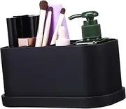 TOPPERFUN Toothbrush Holder Case Food Grade Toiletry Organizer with Drainage Holes Multi Compartment Storage for Bathroom Essentials No Drilling Suction Cup Design Versatile