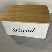 Rothsville gracie oaks Painted Tin Bread Box Bamboo Cutting Board Lid NWOT $80