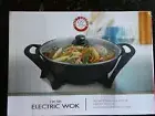 Chef’s Counter 2 Pc Electric Wok, 2 Layer Non Stick Coating & Tempered Glass Lid