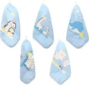 UTHCLO 5Pcs Muslin Washcloths Soft Cotton Facial Towels for Newborns Reusable Multi Purpose Bath and Cleaning Towels Absorbent Quick Drying Design