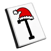 Letter T Christmas Hat Passport Holder Cover Case Red Santa Father Kids Alphabet