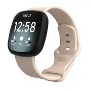 For Fitbit Versa 4 /Versa 3 Replacement Wrist Band Wristband Silicone Sports Watch (Light Pink-Large Size)