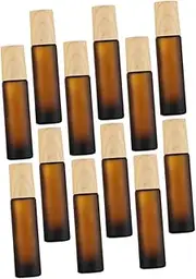 Healeved 12pcs Essential Oil Bottle Dispenser Container Oil Roller Bottles Humidifier Essential Oils Roller Amber Bottles Terrarium Tank Dropper Bottle Amber Diffuser Clear Glass Brown